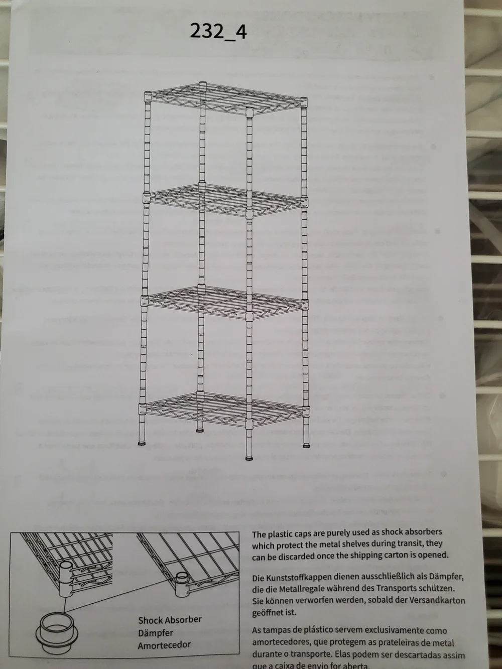 Metal Wire 4-Tier Wall Shelf Organizer - White